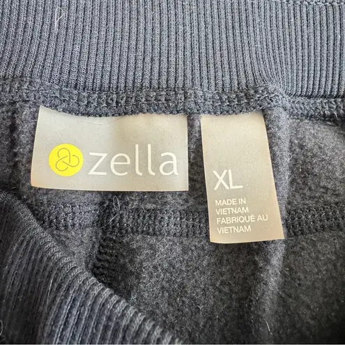 Zella  Black Wide Leg Pull On Drawstring Waist Fleece Women Size XL Casual Lounge