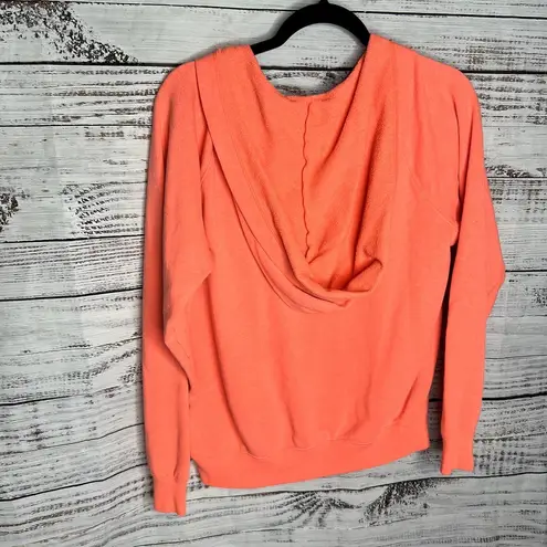 PINK - Victoria's Secret  Coral Orange Long Sleeve Over Sized Hoodie Small