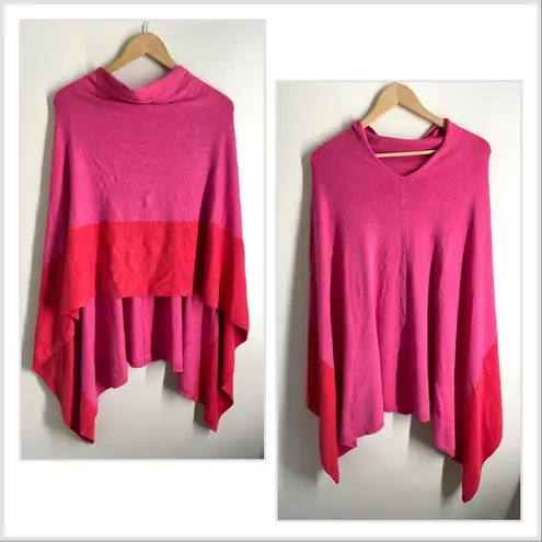 Shiraleah  Madeleine Pink Colorblock Soft Travel Poncho O/S