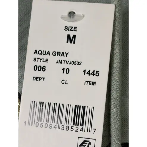 MTV Holiday Hoodie NWT Aqua Gray Candy Cane Logo Graphic Sweatshirt Christmas M Green Size M