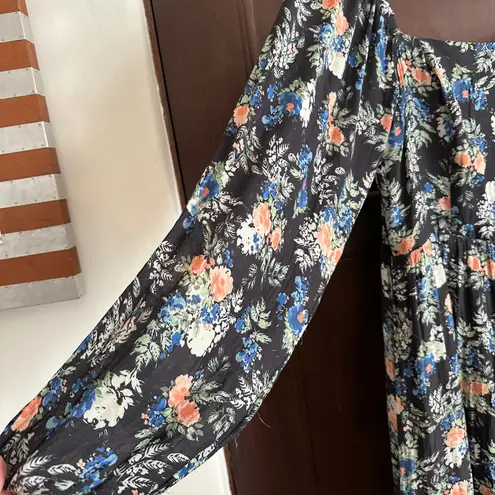 WAYF | Flowy Floral Peasant Style Midi Dress | Long Sleeve Women's Size Medium