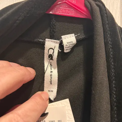 Cable & Gauge NWT Black Velvet Waterfall Cardigan Jacket Duster Womens Medium