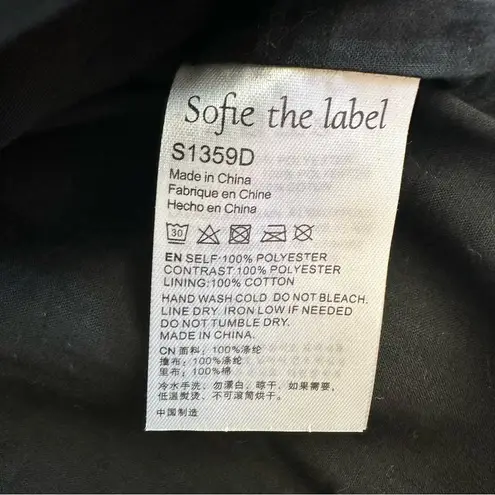 Sofie The Label Black & White Houndstooth Sequins Velvet Bow Mini Dress Size S