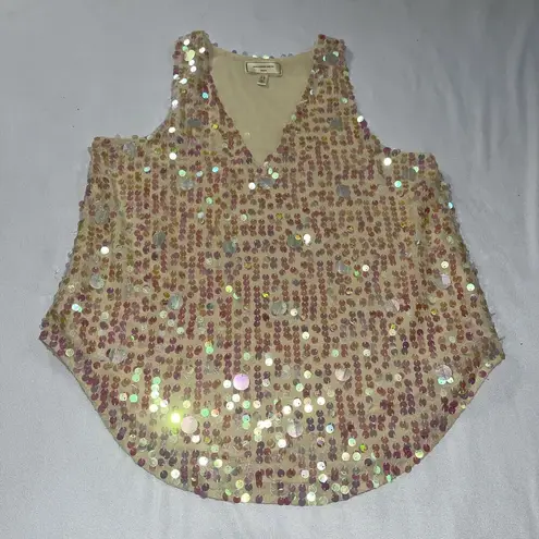 Moulinette Soeurs Anthropologie () Sequin V-Neck Swing Blouse Sz 6 $118