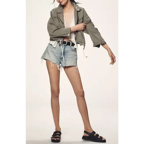 Anthropologie Pilcro Size XXS Tidal Moto Utility Jacket Top Long Sleeve Moss