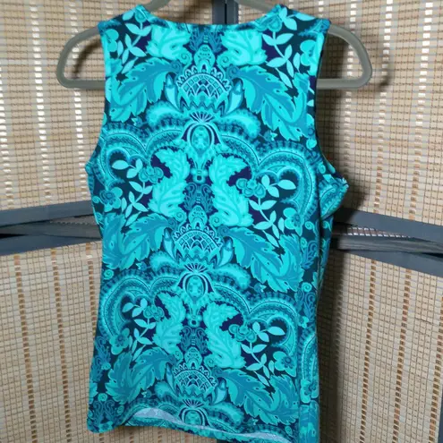 Athleta  Sleeveless Turquoise and Navy Workout Tank