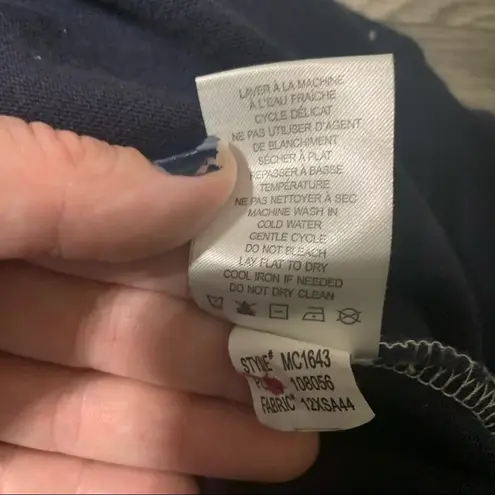 Kenar Grey White Stripes Navy Blue Dress; Large Women’s