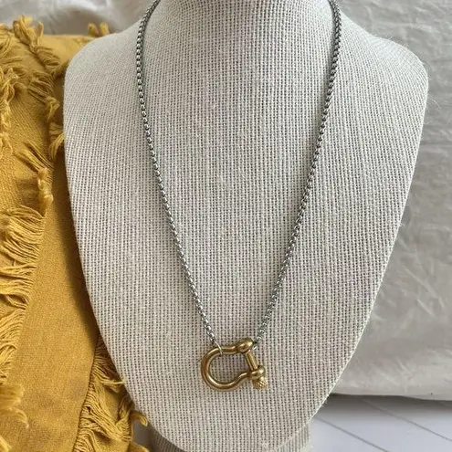 Carabiner Holder Necklace Stainless Steel Womens Jewelry Gold