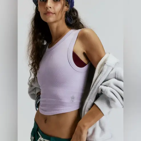 Free People Movement $40 Throw Muscle tank Top Cropped Purple Athletic Med/Lrg