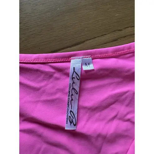 Lulu B Pink Tunic Top Size Medium Stretch Lightweight Colorful Summer Beach READ