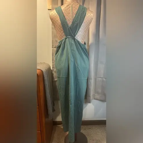 Faherty Bay Twist Seersucker Halter Dress Colonial Blue Nordstrom XXL $198 NWT