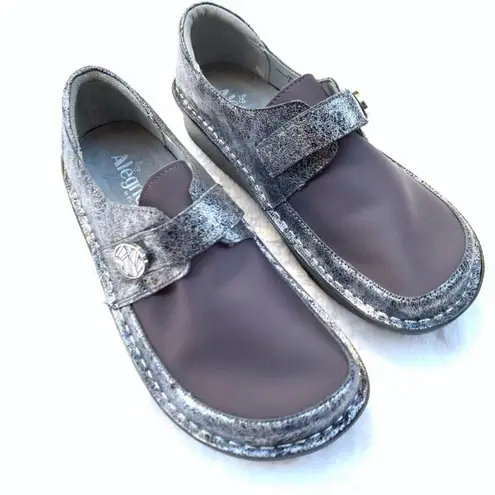 Alegria Dena ice ice baby Slip-On Shoe leather size 40 or 9 - 9.5 metallic