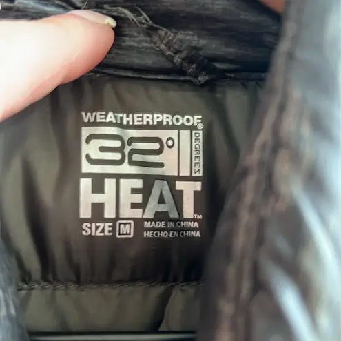 32 Degrees Heat Camo Puffer Vest Packable Green Camouflage Sleeveless Medium