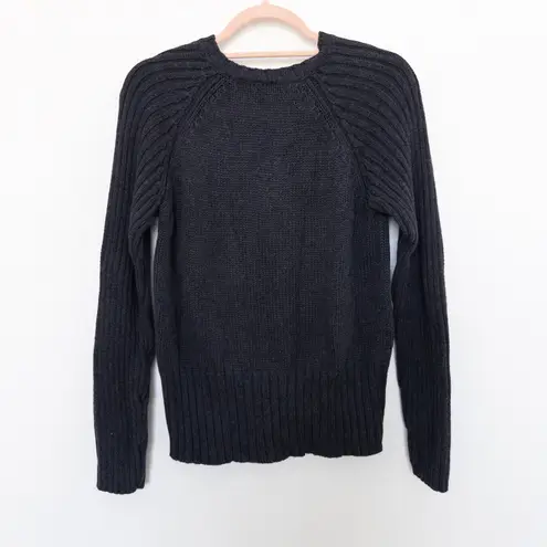 Relativity Womens Sweater Size S Gray Ribbed Knit V Neck Preppy Minimalist Cozy