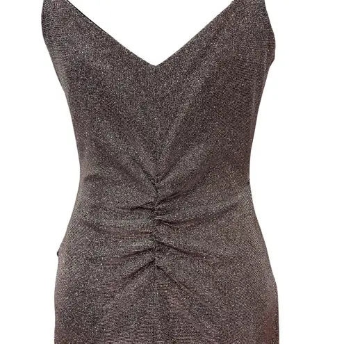 Honey and Rosie Dress Size Medium Asymmetrical Silver Pink Metallic Shimmer