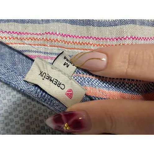 CREMIEUX Multicolor Linen Stripe Sleeveless Dress Size M Blue Size M