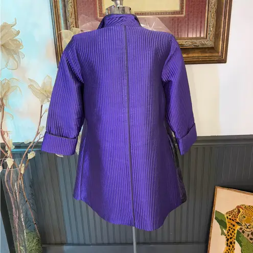 IC By Connie K Lightweight Metallic Purple Floral Coat ~ Size Medium 🧡🍄