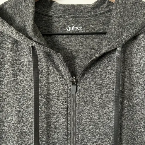 Quince Flowknit Full Zip Hoodie in Heather Gray Size Medium