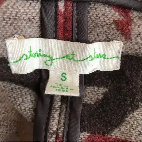 Staring At Stars Jacket Small Parka Hooded Faux Fur Coat Tribal Southwest Aztec