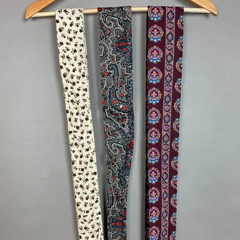 Vintage 70s Chessa Davis Belt Set of 3 Belts Retro Tie Fabric Women Floral Plaid Blue