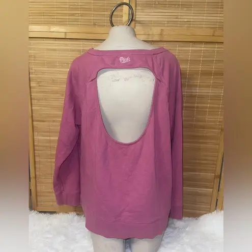PINK - Victoria's Secret Victoria’s Secret Pink open back cut out long sleeve top shirt sweatshirt Large