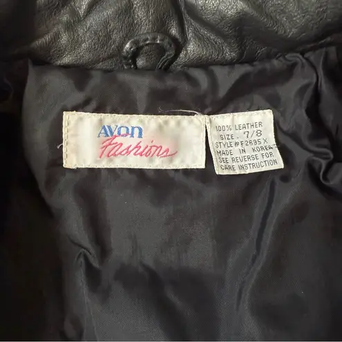 Vintage 80’s Avon Leather Cropped Jacket Black