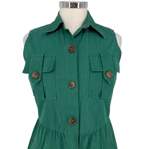 Derek Lam Kelly Utility Shirt Knee Length Dress Green Size 4