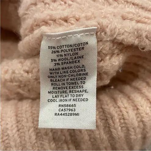 Rachel Parcell Pink Smoke Cable and Bobble Turtleneck Medium M