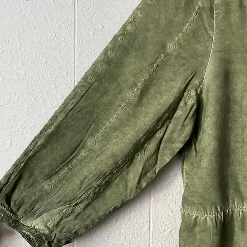 Como vintage Babydoll Top Womens Small Sun Washed Embroidered Forest Fairy Boho