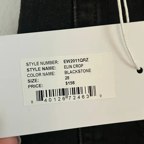 Edwin Women's Elin Crop High Rise Straight Leg Denim Jeans Blackstone 28 New Black