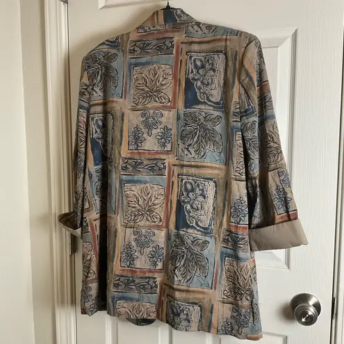 Vintage Patterned Women's Toni Garment Blazer size large Blue