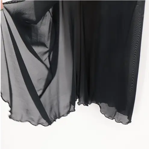 Black Lace Sheer Babydoll Chemise Cami Top Womens Whimsigoth Fairy Grunge Size S