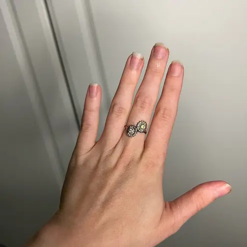 Sunflower Toi Et Moi Diamond Peridot 14k White Gold Ring 5