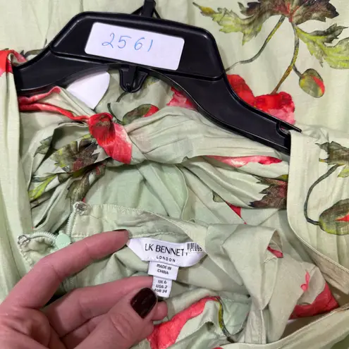 LK Bennett Kristen Pistachio Poppy Print
Cotton