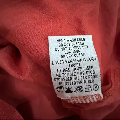 Yoana Baraschi Anthropologie Baraschi Red Embroidered Eyelet Linen Short Skirt SZ 0 Pockets