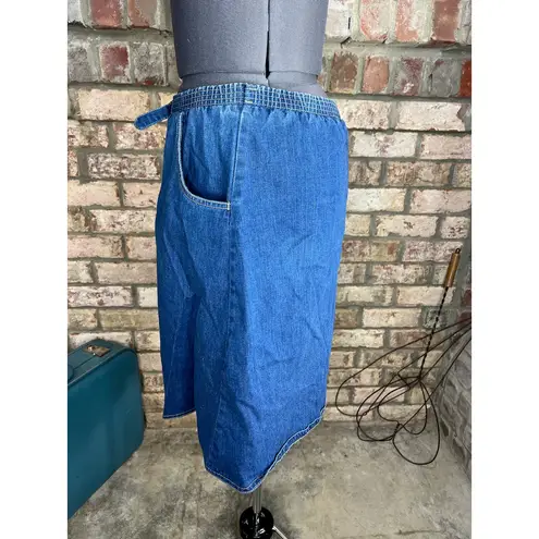 Shorts high waisted 1980s cinch waist pockets Blue Size 14