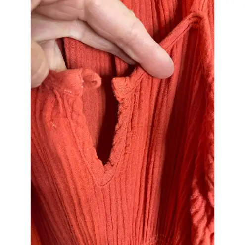 Bella Dahl Smocked back Cami jumpsuit in Papya red