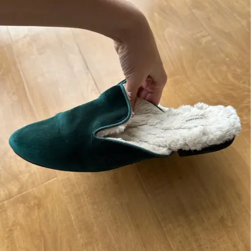 Birdies Women’s Emerald Green Velvet Phoebe Mules, Size 9