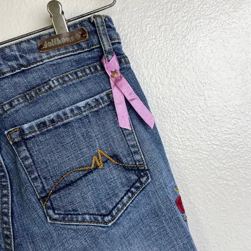Dollhouse Vtg Low Rise Flare Jeans Embroider Phoenix Floral Y2K Boho 27" Size 5