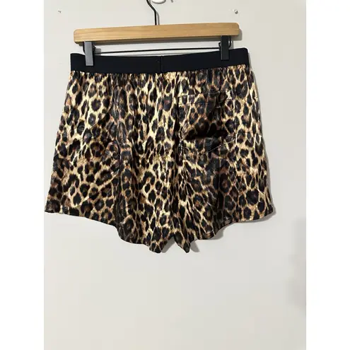 Heroine Sport Satin Cheetah Boxers Shorts Womens Size L NWT Mid Rise Pockets Size L