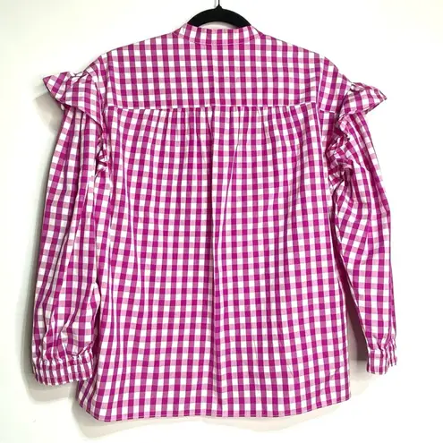 Derek Lam 10 Crosby Magenta Gingham Kaena Ruffle Blouse 6