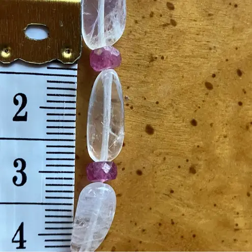 Natural Rainbow Moonstone Ruby Sterling Silver Beaded Necklace