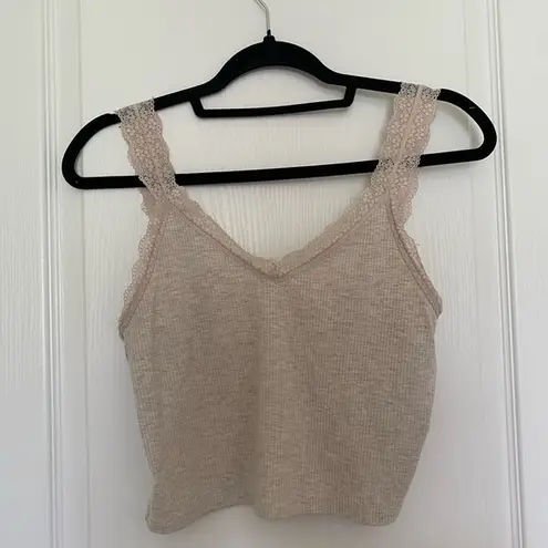 American Eagle  Lace Ribbed Tank