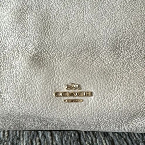 Coach  Chalk White Pebbled Leather Lenox Satchel F59325