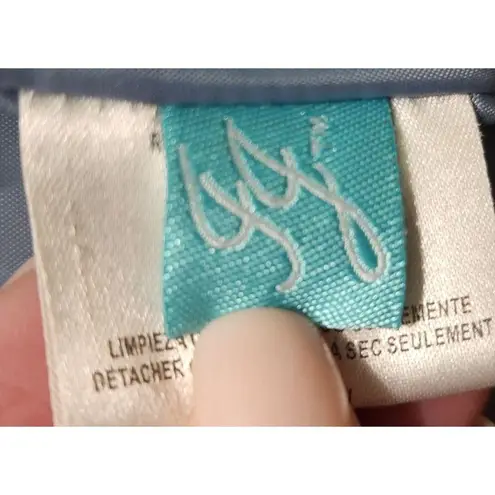 Isabella's Journey Vintage Denim Blue Long Coat with Brown Embroidered L/XL Size L