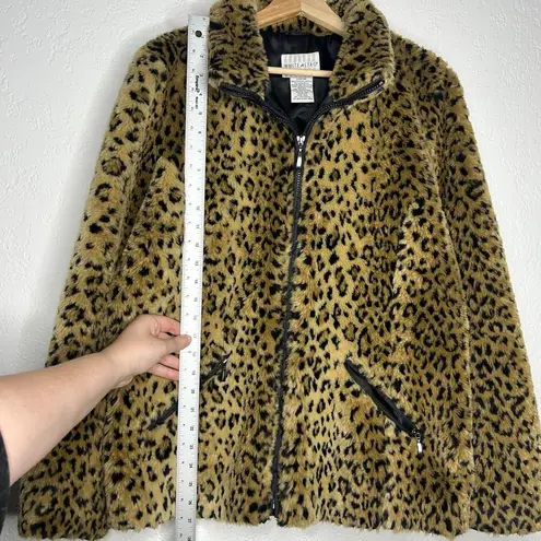 White Stag Vintage Leopard Faux Fur Coat L