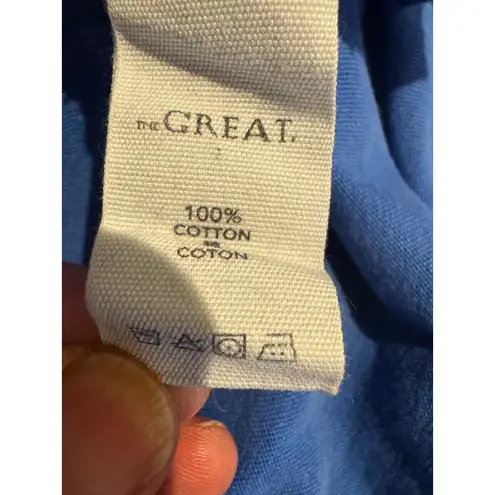 The Great . Blue Cotton Puff Sleeve Top Size 0 (US 0-2)