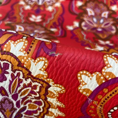 New Red Faux Leather Paisley Bag