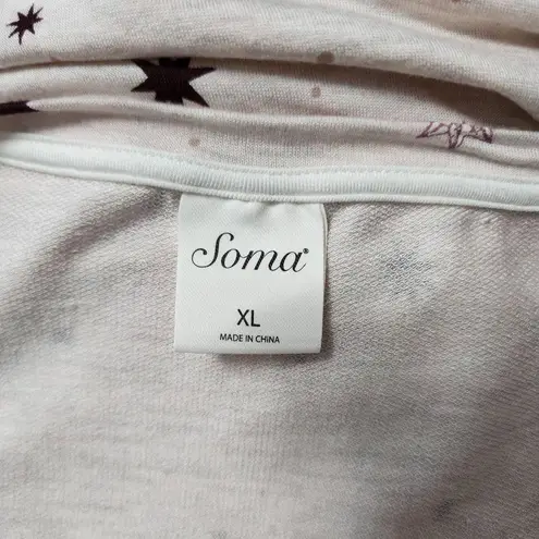 Soma  Oatmeal Star Pattern Terry Long Sleeve Top Size X-Large thumbnail 7