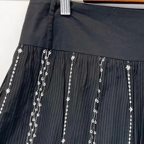 Joe Benbasset Joe Benbasset Juniors 9 Embroidered Black A-Line Skirt Bohemian Whimsygoth